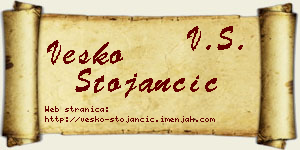 Vesko Stojančić vizit kartica